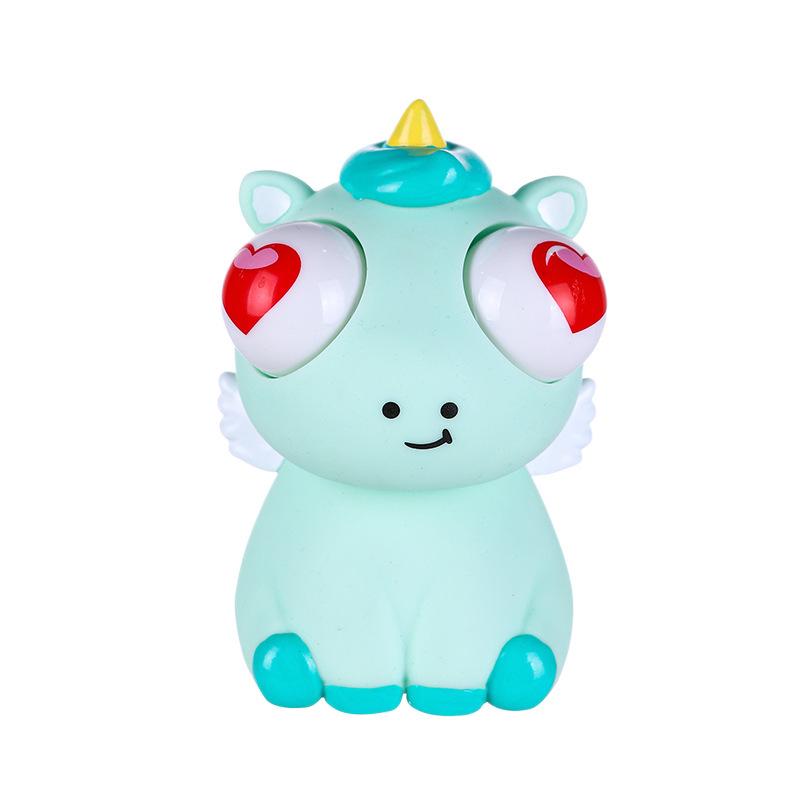 Poupée Licorne Anti-Stress à Yeux Globuleux - Jouet à Presser en Silicone avec Yeux qui Sortent pour Évacuer le Stress