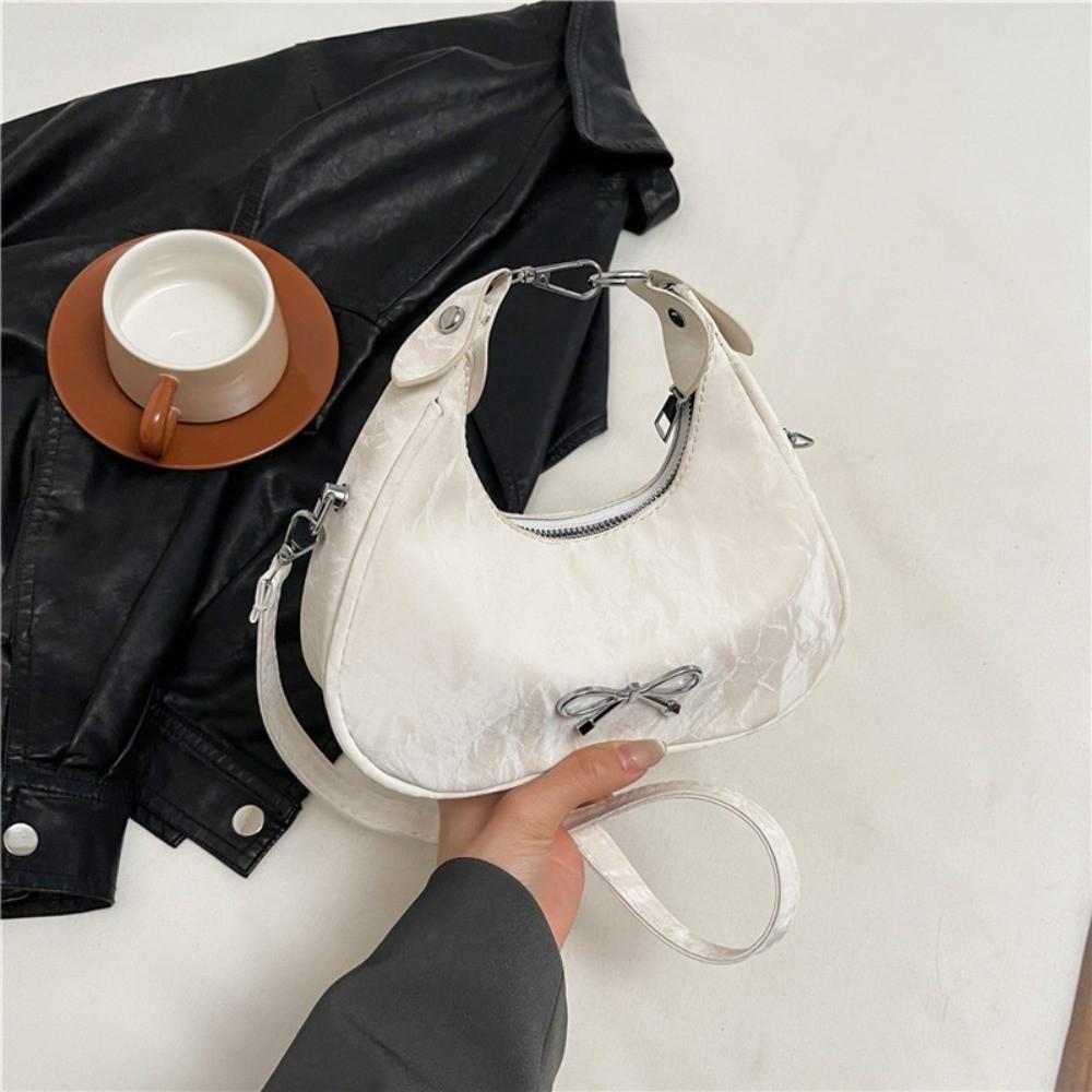 Elegante Leder-Schleifen-Umhängetasche Große Kapazität Einfarbige Crossbody-Tasche Koreanischer Stil Damen-Handtasche Damen