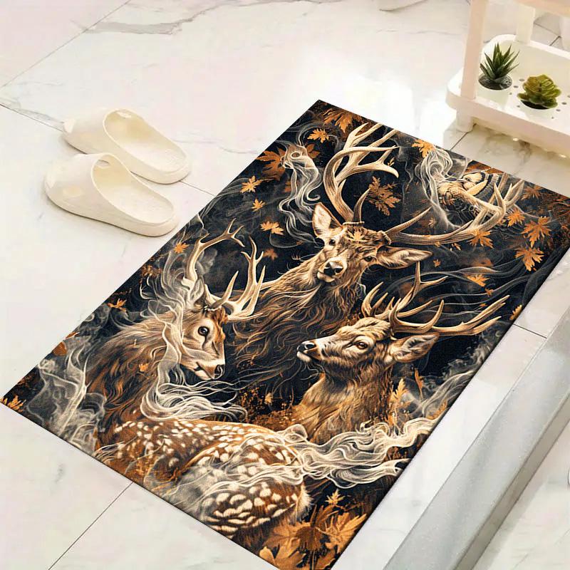 Vintage Deer Carpet Rug for Living Room Bedroom Home Sofa Decoration,Kids Play Non-slip Floor Mat
