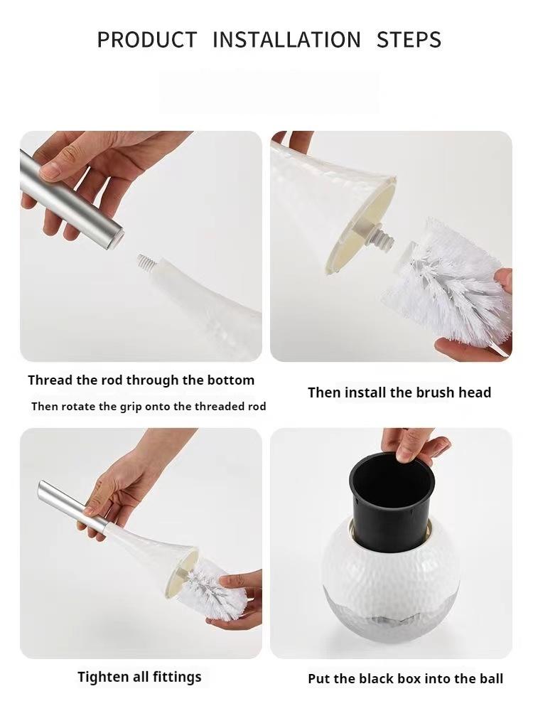 Luxury Gold Toilet Brush Set Replaceable Nylon Soft Bristle Brush Long Handle For WC Bathroom Accessories Cleaning Tools