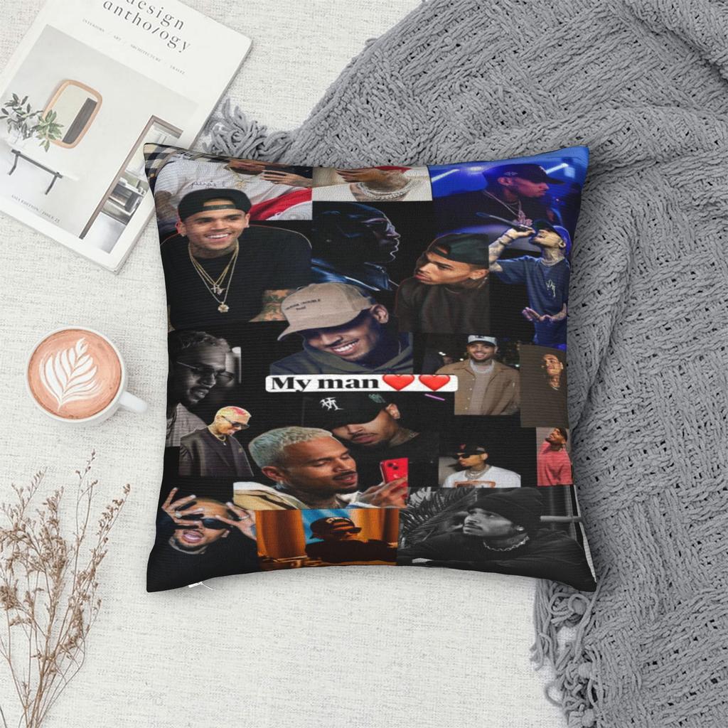 Chris Brown Breezy Bowl XX Tour Printing Pillowcase Cushion Cover  Pillow Covers Warm Bed Decorations Zippered Multi-Size