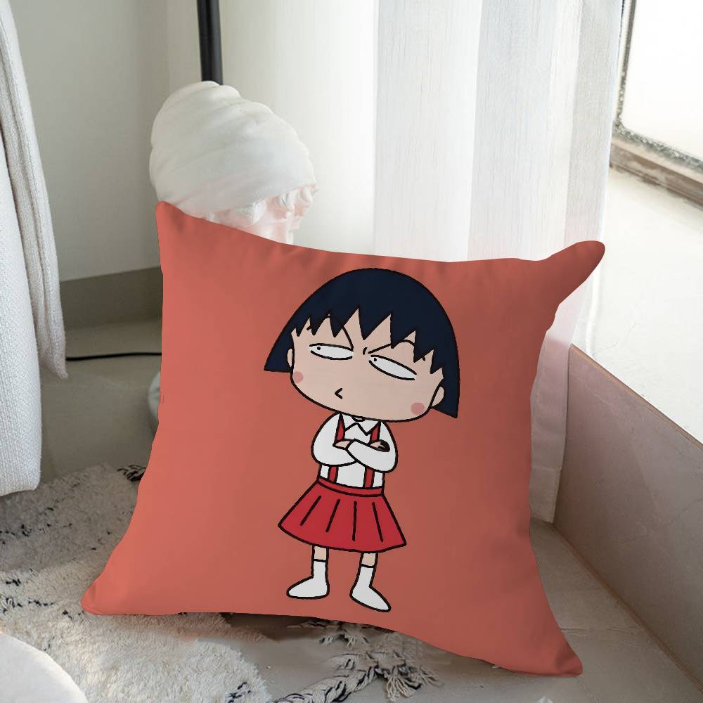 Chibi M-Maruko Chan Pillow Anime Pillow Sofa Bed Head Pillow Cover Cushion Cover 45x45 Cm Fashion