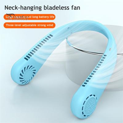 Wearable Summer Fan Neck Fan, Lightweight Bladeless Hanging Portable Hands Free Long Battery Life 3 Speed Adjustable Design, Personal Quiet