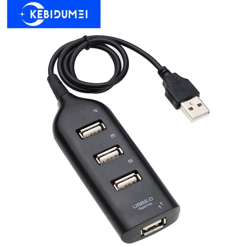 4 יציאות USB Hub Socket Mini 2.0 High Speed ​​USB Splitter מתאם למחשב נייד