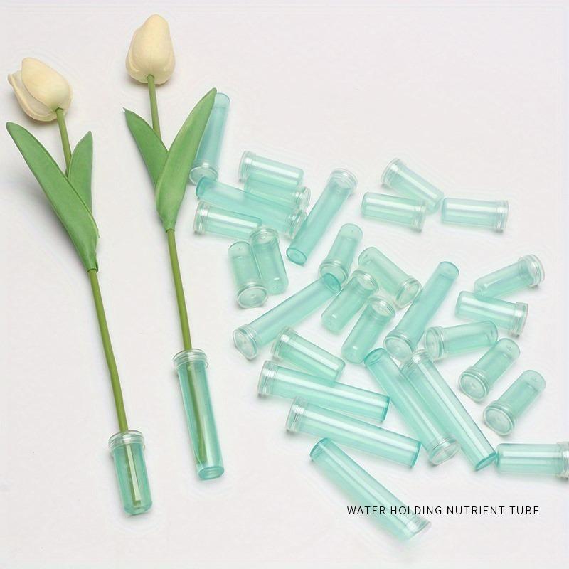100/200 Stück Blumendraht-Wasserröhrchen Plastikblumen Ampullen Stiel-Wasserröhrchen Kleiner Rosen-Wasserhalter Floristenbedarf Blumen Dekoration