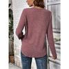 YYFS Women's Fashion Casual Spring Autumn Solid Color Print Long Sleeve O-Neck Blouses & Shirts