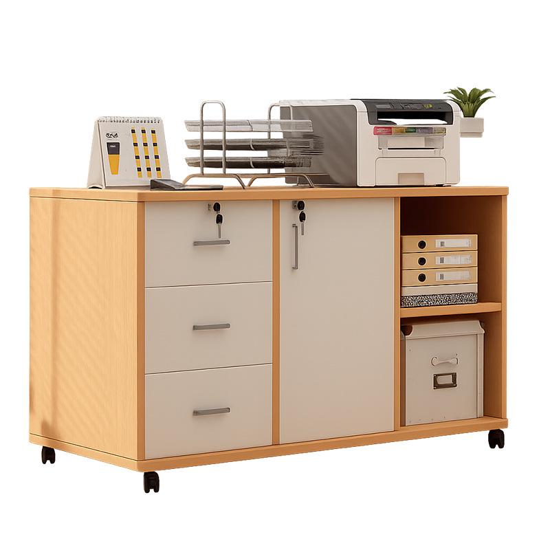 Multi-Layer Office Storage Cabinet with Lock and Drawers