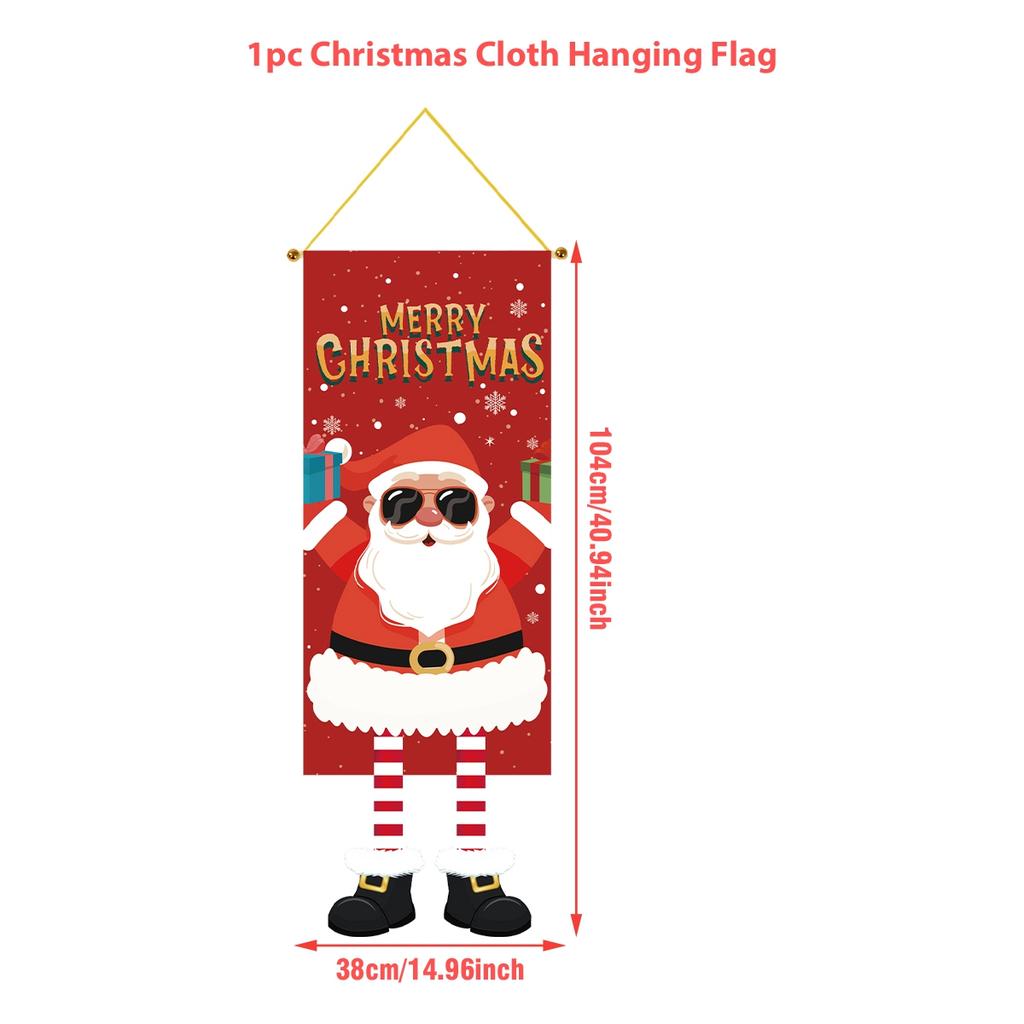 Christmas Santa Claus Hanging Flag Navidad Natal Noel Tree Door Banner Christmas Decorations For Home 2025 Happy New Year 2026