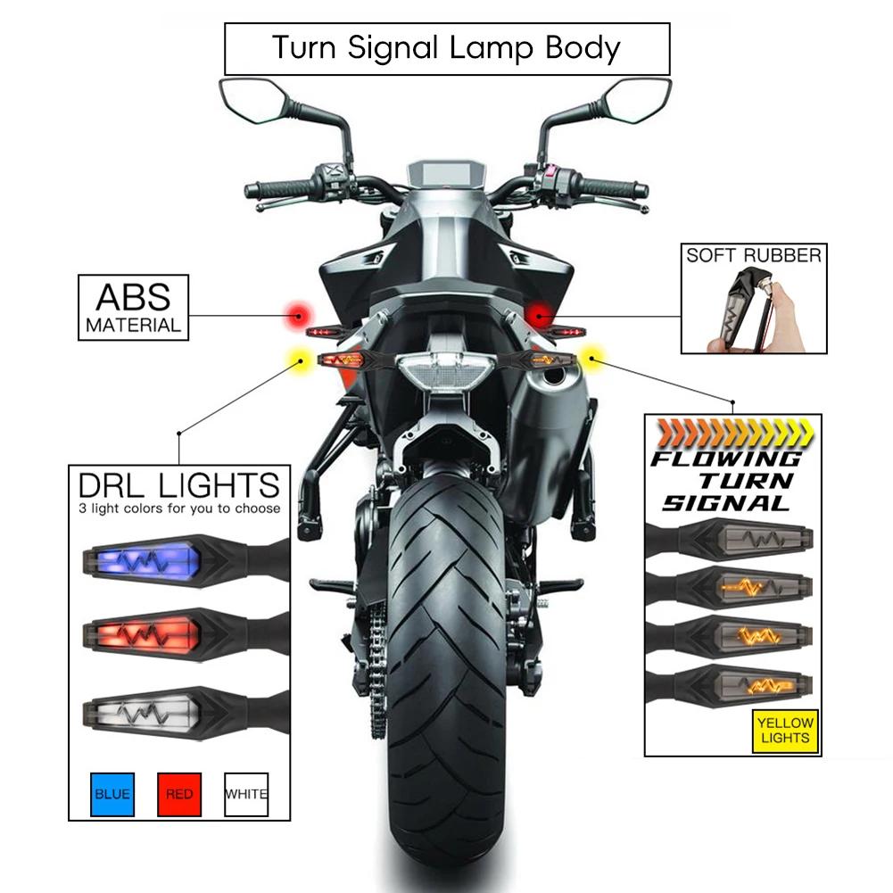 2pcs Motorcycle Turn signal lightning style Decorative lamp turn flashing Warning Signal light Flowing Indicators Accessories