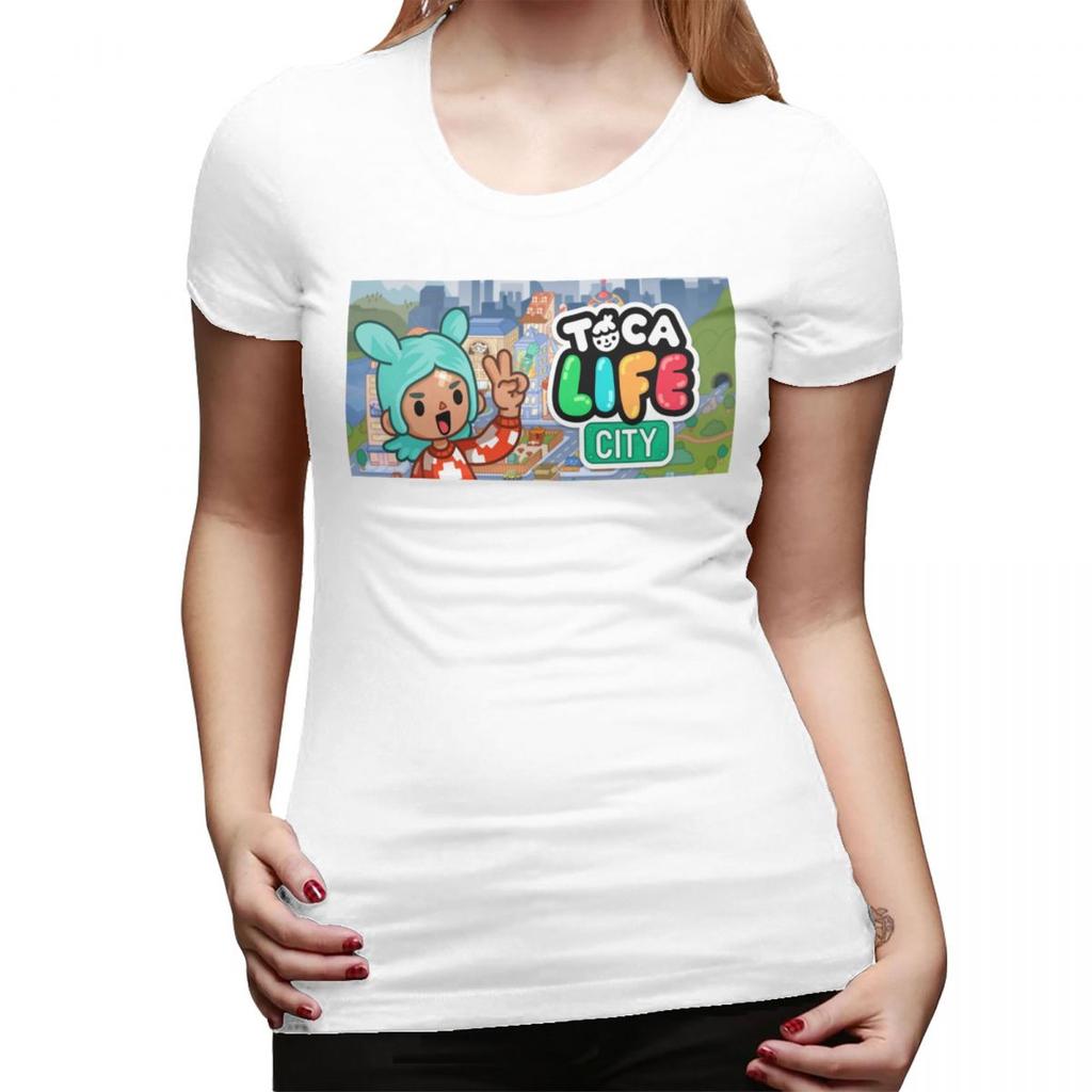 Toca Life Box Toca Boca Cute Game TShirt for Women Round Neck Streetwear T Shirts Womens Short Sleeve Summer Clothes Tops