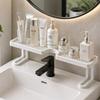 No Drill Plastic Bathroom Sink Rganizer Shelf Faucet Storage Rack Countertop Washbasin Drainer Shelf