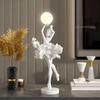 Modern Resin Ballet Girl Night Light Decoration Items Home Livingroom Figurines Ornaments Hotel Homestay Sculpture  Accessories
