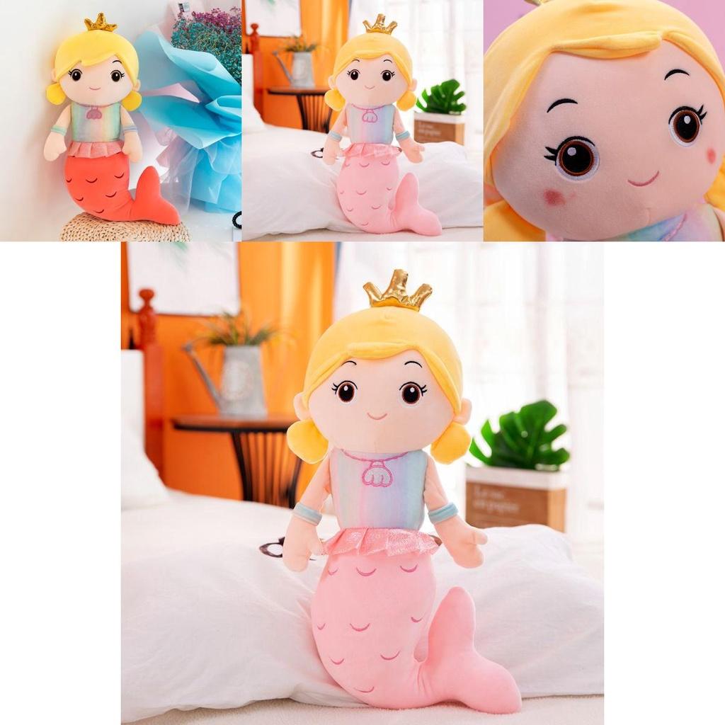 Adorable Crown Mermaid Stuffed Toy Doll Perfect For Kids Birthday Gifts And Playtime