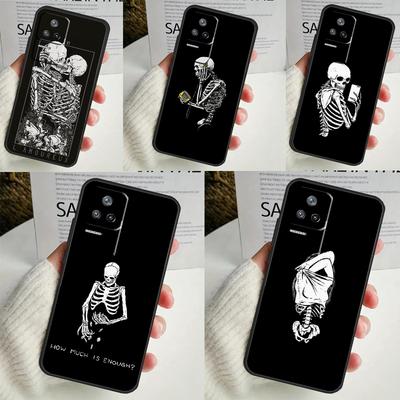 Ästhetische Skelett-Hülle für POCO X6 Pro X3 X5 F3 F5 M5s M6 Pro Xiaomi 14 Ultra 11T 12T 13T Pro 12 13 Lite Hülle