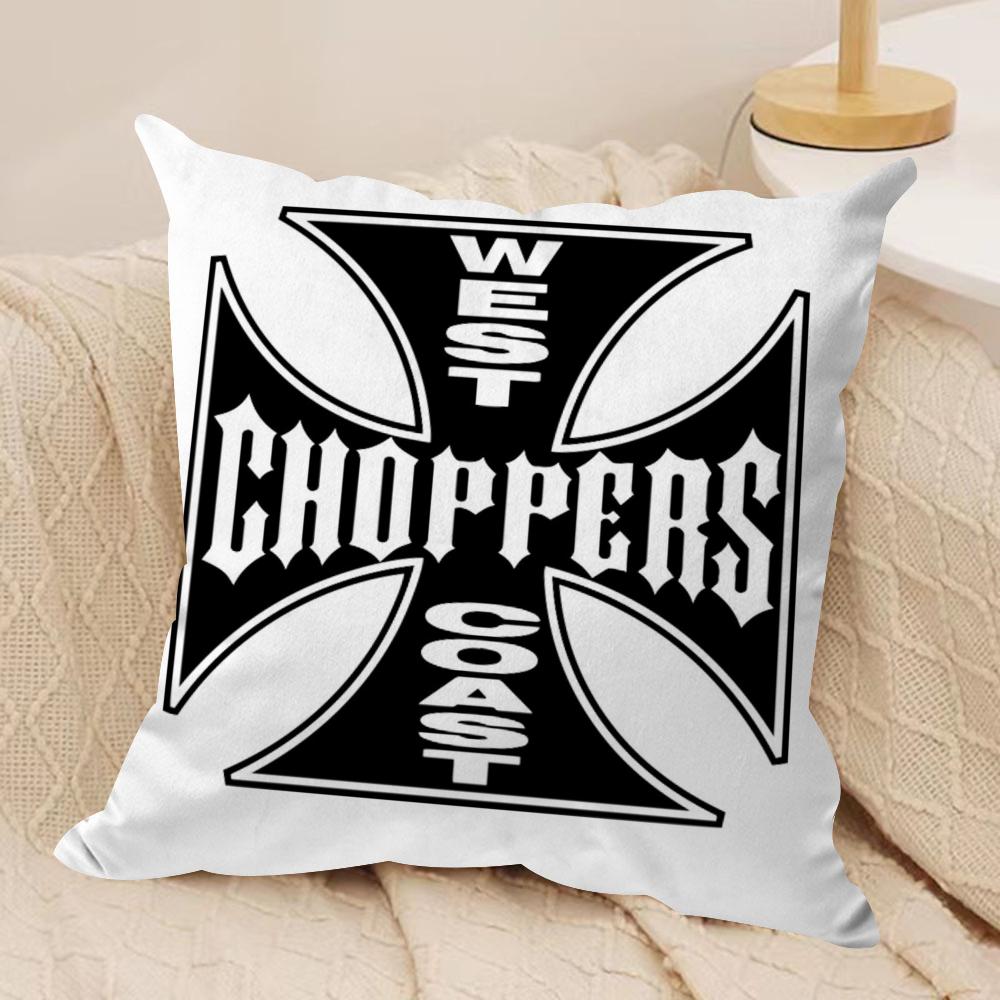 

WWest Coast CChoppers Cushion Cover Silky Short Plush DoubleSided Printed Pillow Case for Sofa All Seasons Home Decor Gift 30x30cm