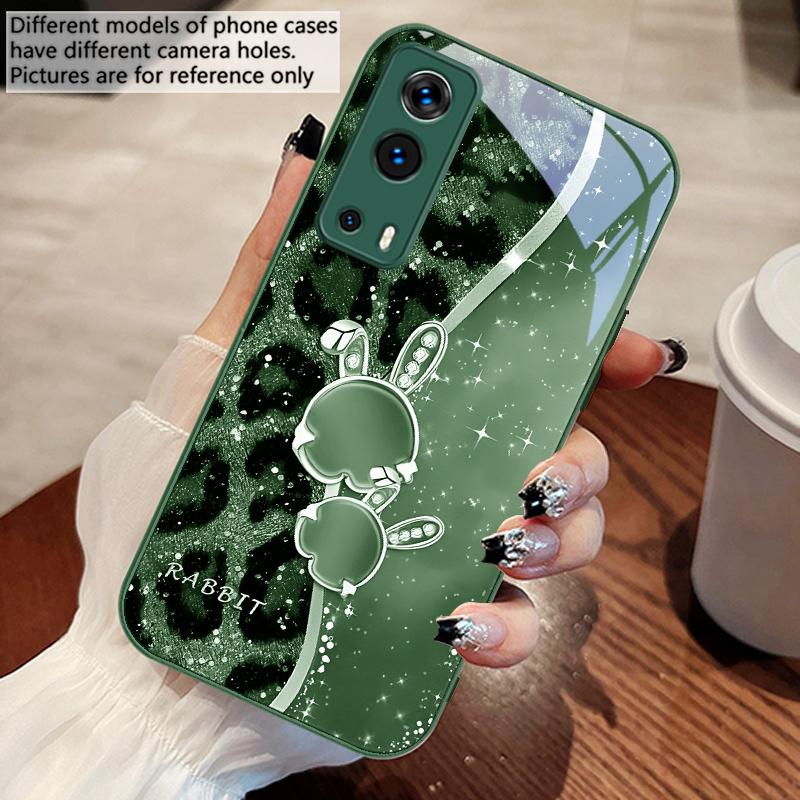 Leopard Cartoon Rabbit For Vivo Y76 16 55 V29 Lite 5G 25 23 30 iQOO Z9X 12 Pro Neo X200 100 90 60 Tempered Glass Phone Case