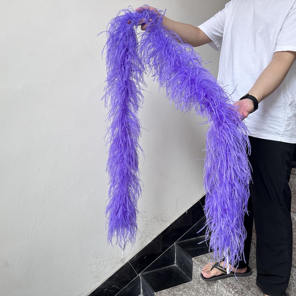 DIY 8 Ply Ostrich Feather Boas 4M for Craft Party Shawl Wedding Drees Clothes Carnival Stage Decor Fluffy Ostrich Plumes Scarf Trim