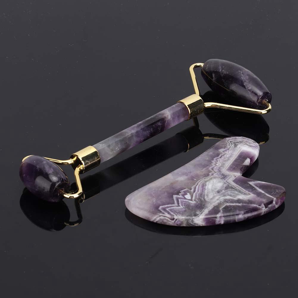 Double Head Face Massage Roller Anti Wrinkle Pain Relief Body Scraping Board Purple