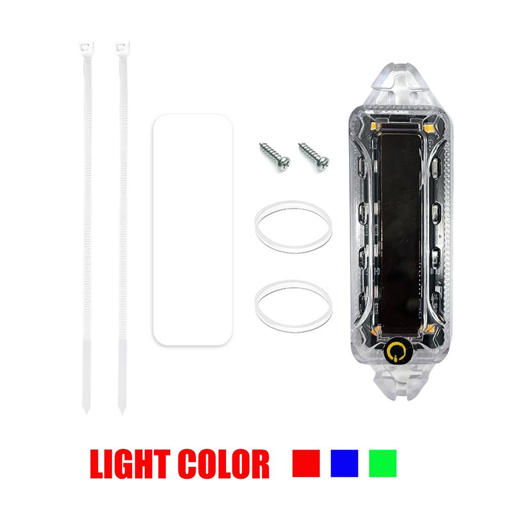 Anti-collision Signal Lamp Solar Power LED Safety Warning Strobe Light Motorcycle Car Bumper Tail Decorative Night Indicators