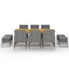 VidaXL 11-piece Garden Dining Set Outdoor Dining Furniture Patio Dining Table and Chairs Furniture 3067872