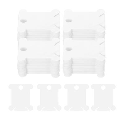 Uxcell 240pcs Embroidery Thread Bobbins, Plastic Cross Stitch Thread Organizer Holder Cards, Craft DIY Sewing Thread Organizing Tool Storage, White