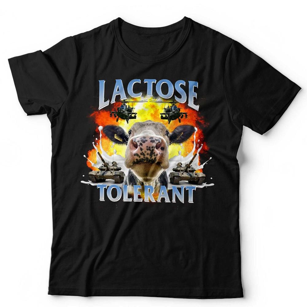 

Lactose Tolerant Tshirt Funny Unisex and Kids Cow Diet Workout Gym Cheese Dairy M