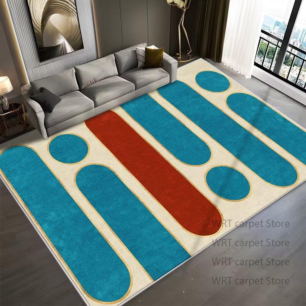 Modern Geometric Art Style Living Room Carpet Funny Pattern Home Decoration Sofa Area Rug Bedroom Lounge Non-slip Washable Mats