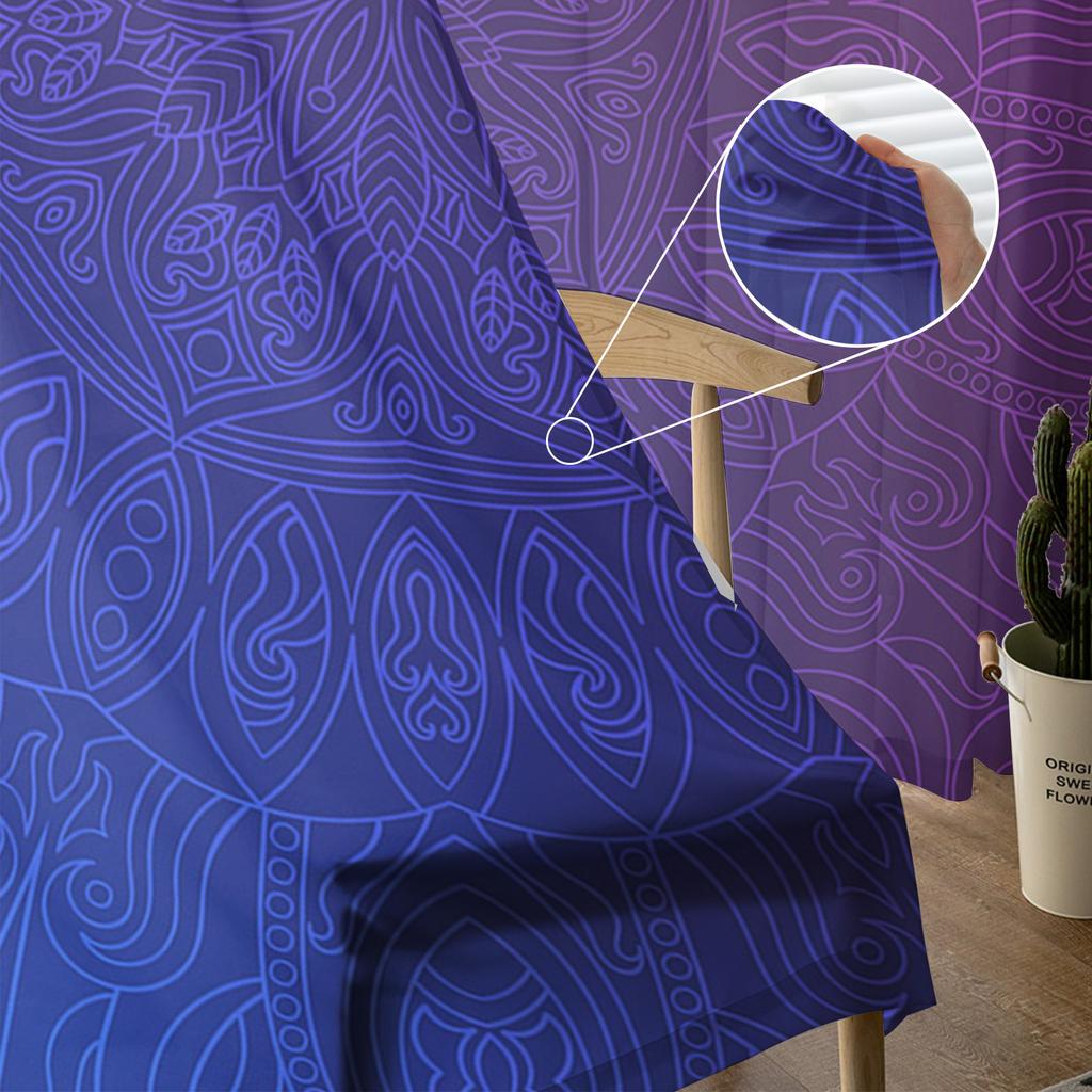 Mandala Window Treatment Tulle Modern Sheer Curtains for Kitchen Living Room the Bedroom Curtains Decoration