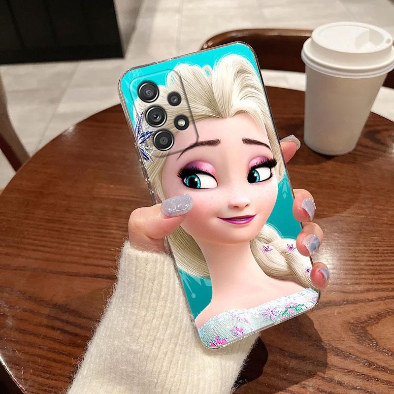 Clear Case For Samsung Galaxy A57 A37 A56 A36 Cases A55 A54 A35 A26 A07 A17 A16 A06 A34 A15 Soft Cover Elsa Frozen Art Princess