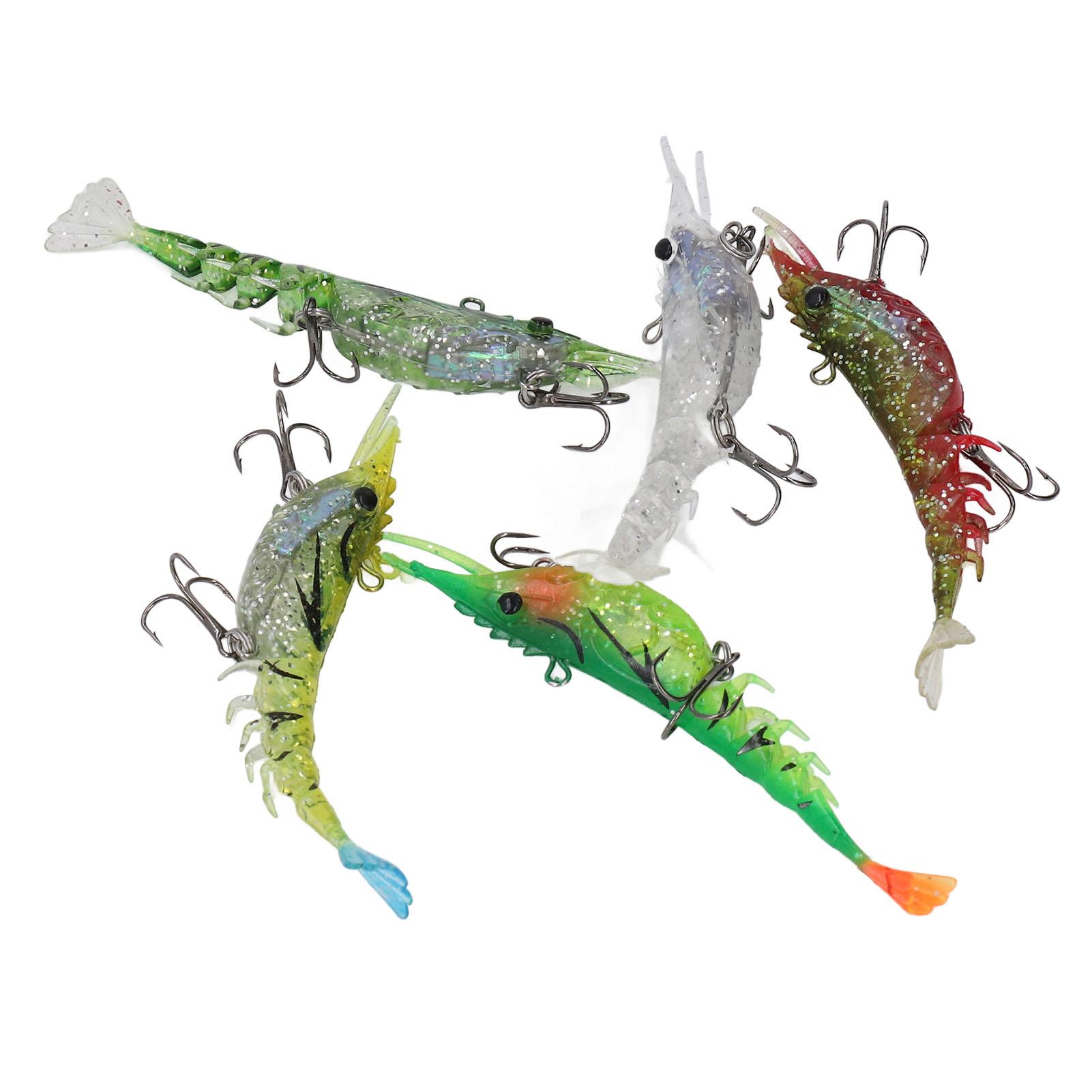 

5Pcs Soft Shrimp Lures Fishing Baits Simulation Stretchable Soft Shrimp Lure Baits Rubber Fishing