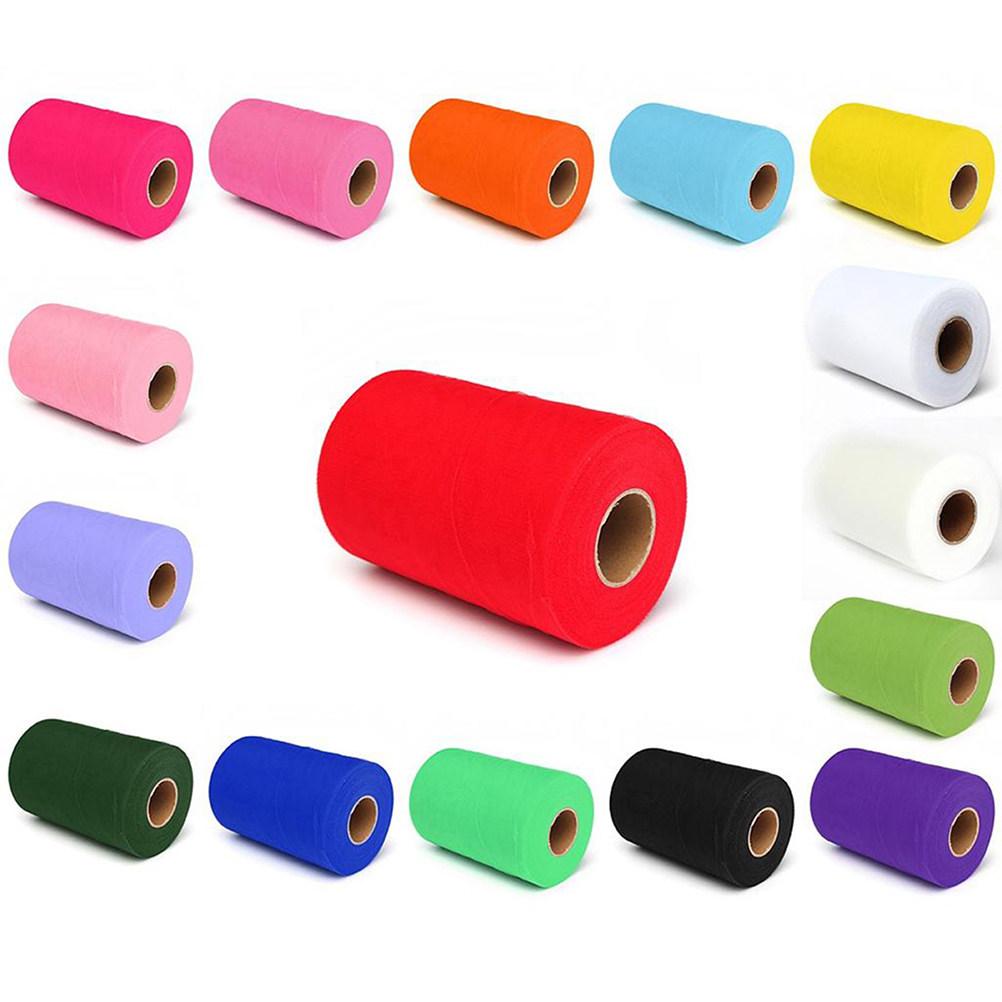 25 Yard Bright Color Tulle Roll Fine Mesh Fabric for Wedding Decoration DIY Tutu Skirts Party Favors Table Decor Craft Supplies