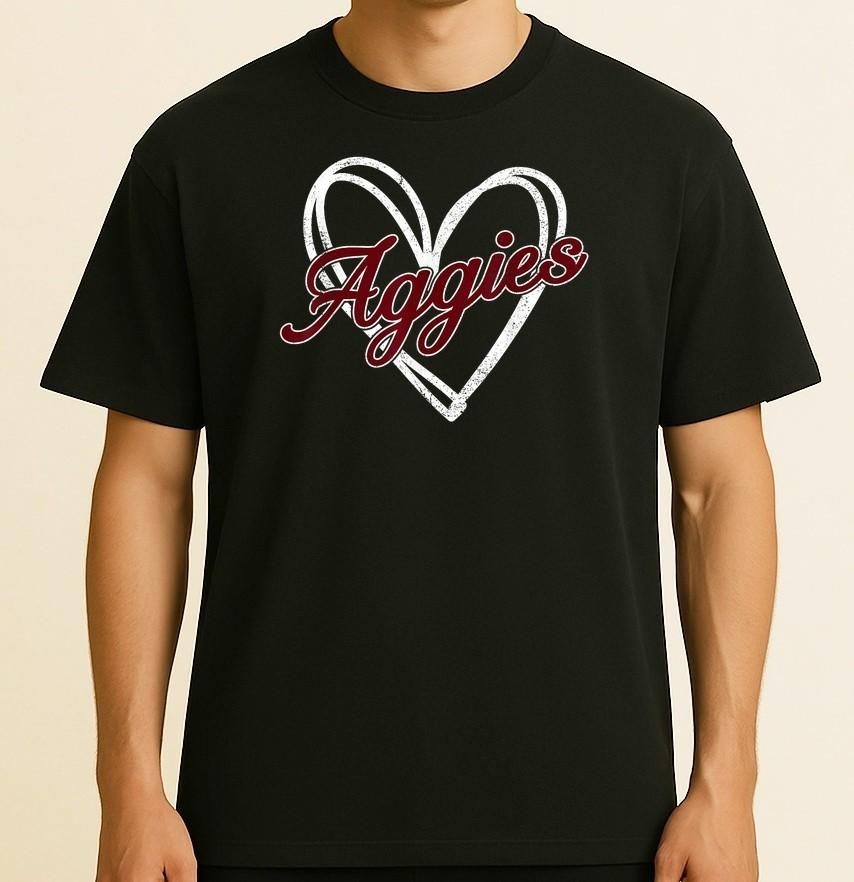Retro Personalized Aggies-Heart Men Women  Size S-4XL Unisex T-Shirt S