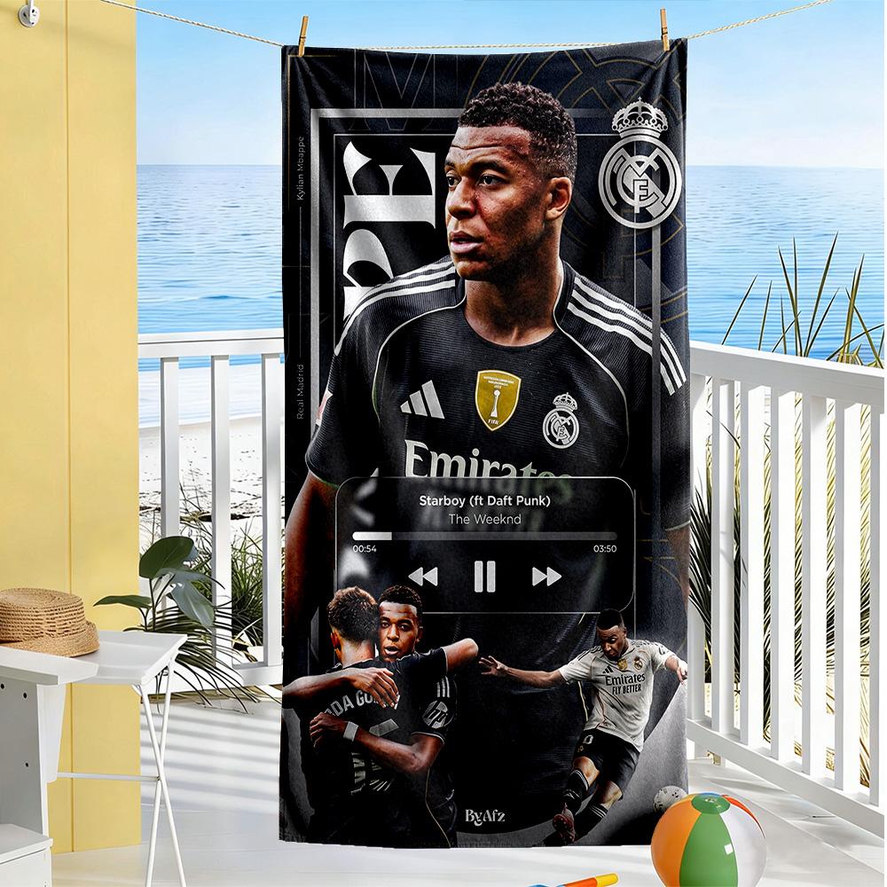 Mbappe Strandtuch Schnelltrocknend Weiche Mikrofaser Bequem Leicht Geeignet für Schwimmen, Fitnessstudio, Camping, Yoga Urlaub
