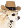 Klobúk pre domácich miláčikov v štýle westernového kovboja Pokrývka hlavy pre domácich miláčikov zdobená hviezdou Pôsobivý doplnok ku kostýmu so psom a mačkou pre Cosplay fotografií
