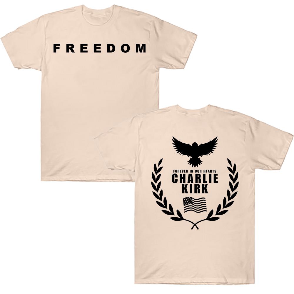 Tricouri Charlie Kirk Freedom Commemorate Harajuku Grafic Bumbac Tricouri Streetwear Omaggio Memorial Erou American Tricouri Unisex