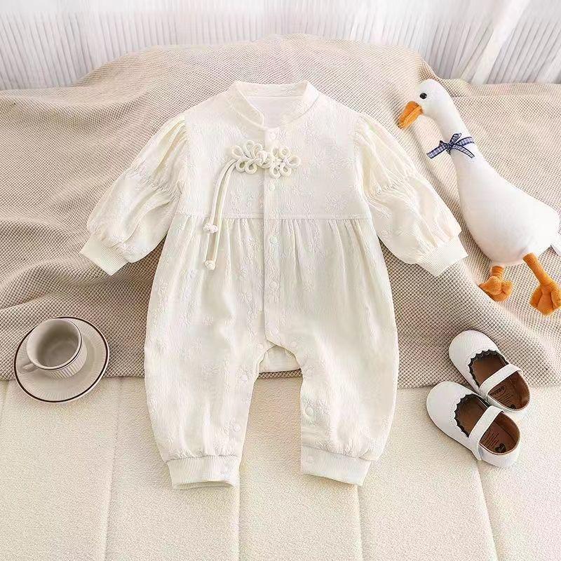 

Двухслойный детский комбинезон-харем - Милый весенне-осенний ромпер для новорожденных 80cm