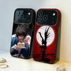 D-Death N-Note Anime Phone Case For iPhone17,16,15,14,13,12,11,Pro,MAX Gray Matte Silicone Black Cover