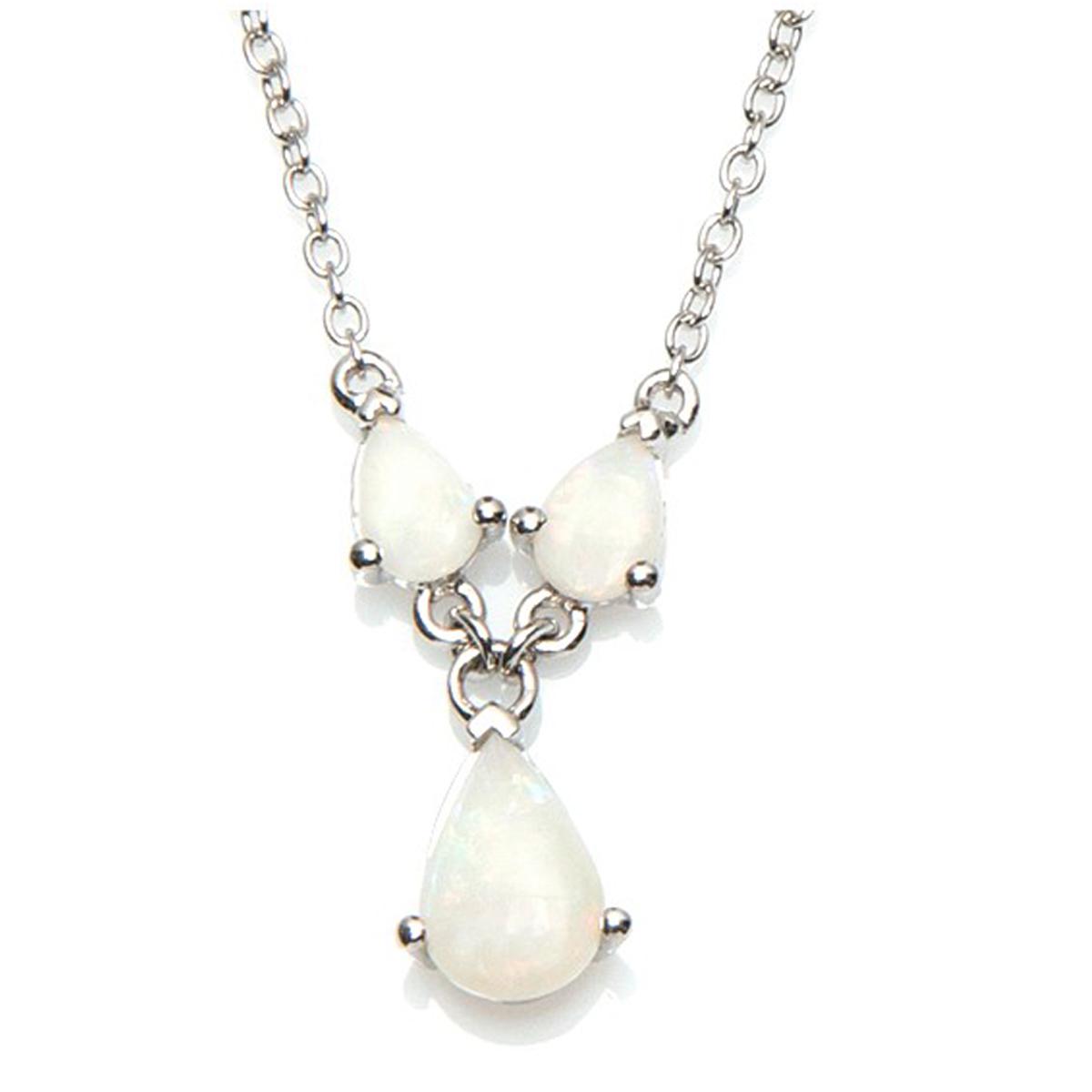 

Les Trésors De Lily [G9288] - Серебряное ожерелье Goddess Opal Белое серебро (покрытие родием) - 9x6 мм