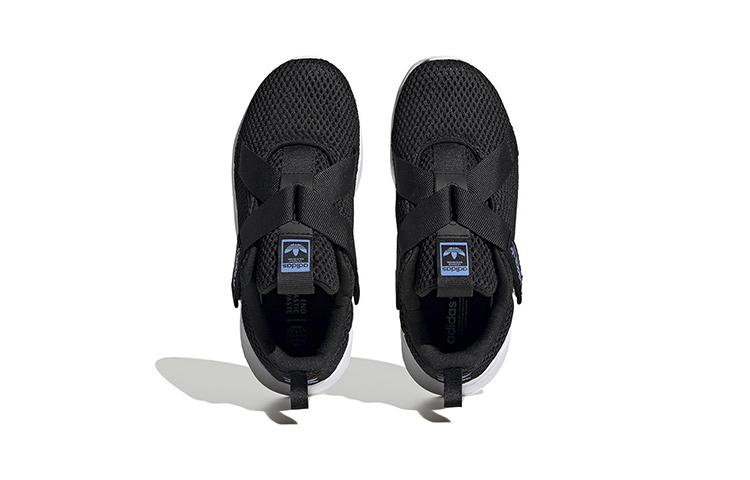 adidas Originals Flex Collection Lace Up Low Top Kids' Running Shoes Black White Children Aged 3 7 Years Old HQ4000