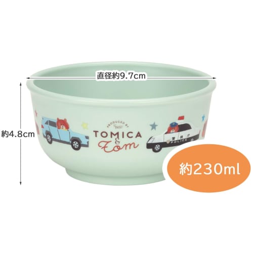Skater Baby Bowl, Tomica and Tom Design, 230ml, Antibacterial Plastic, for Ages 5 Months and Up, XP23AG-A