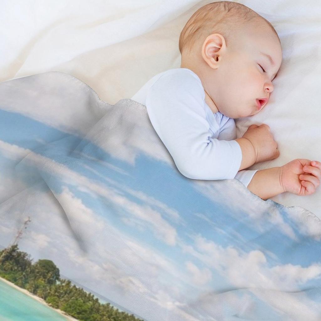 beach themed for home Throw Blanket Easy Care Comfortable Blanket for Couch