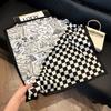 71Cm silk scarf square scarf high sense Korean fashion versatile professional simulation silk small scarf retro printed silk scarf women