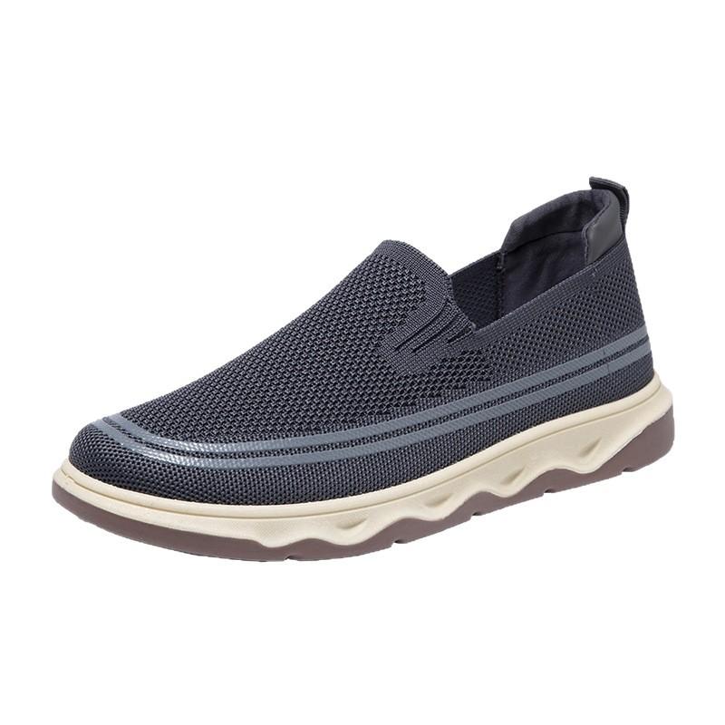 2025 New Men's Fly-woven Casual Shoes Men's One-pedal Comfortable Mesh Lazy Shoes Soft-soled Breathable Board Shoes Men