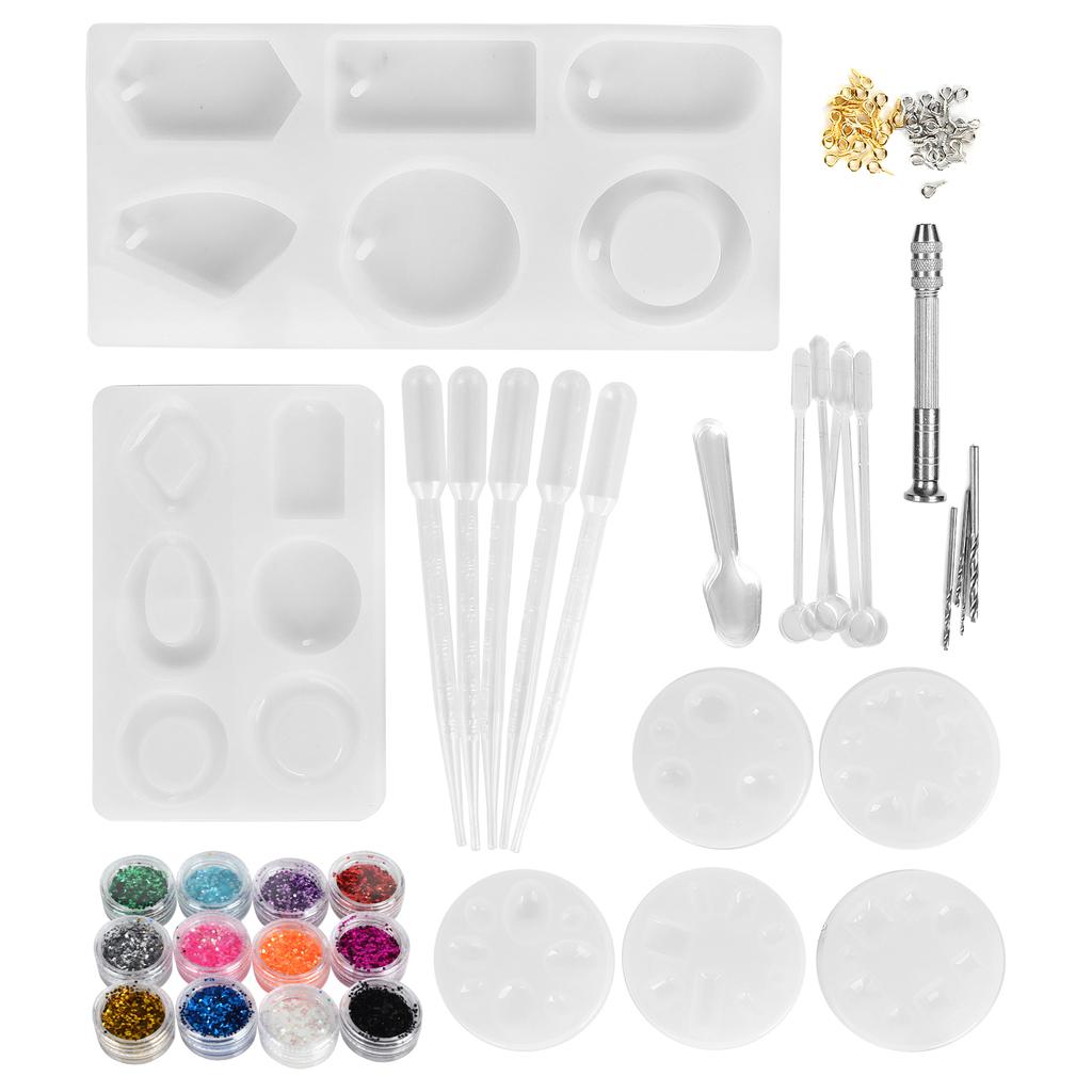 Craft Jewelry Pendant Silicone Mold DIY Craft Pendant Making Mold Screw Eye Pin Set