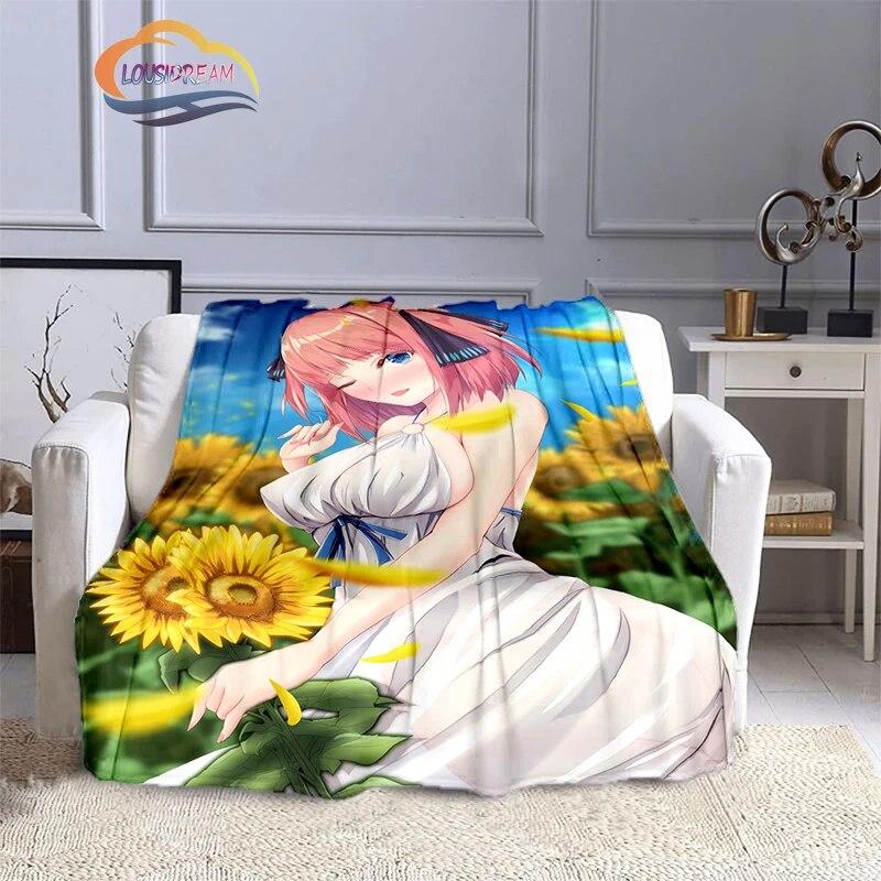 Comic The Quintessential Quintuplets Cashmere Blanket Sexy Anime Girl Flannel Blanke Portable Warm Camping  Soft skin