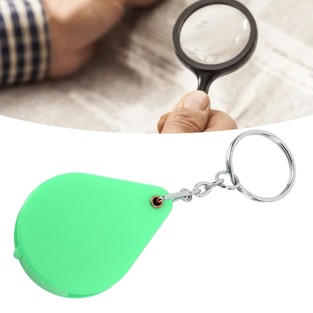 Magnifier Keychain 10X Magnification Foldable Portable Magnifying Glass with Key for Outdoor Reading