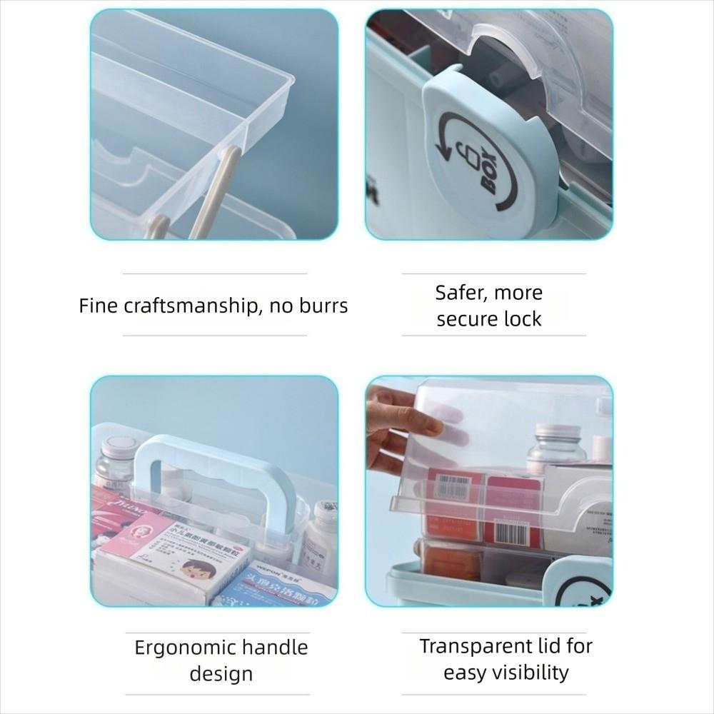 Pillendose Medikamenten-Set Organizer Aufbewahrungsbox Staubdichte Tacklebox Notfallbox Desktop-Aufbewahrung