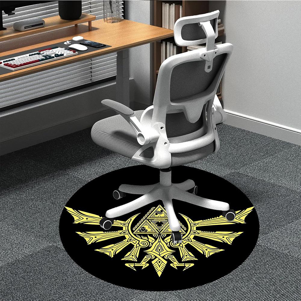 

1PC Hyrule Crest Office Round Rug, Non-slip, Soft and Durable Office Rug for Interior Decoration, Perfect for Office yy250915066 80cm by 80cm