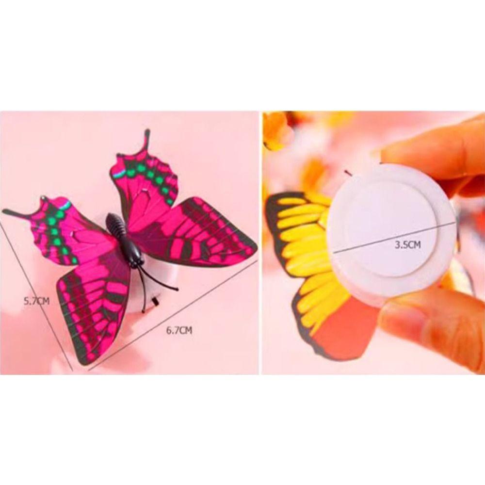 Paste Style Little Night Light Random Color LED Butterfly Lamp  Home Decoration