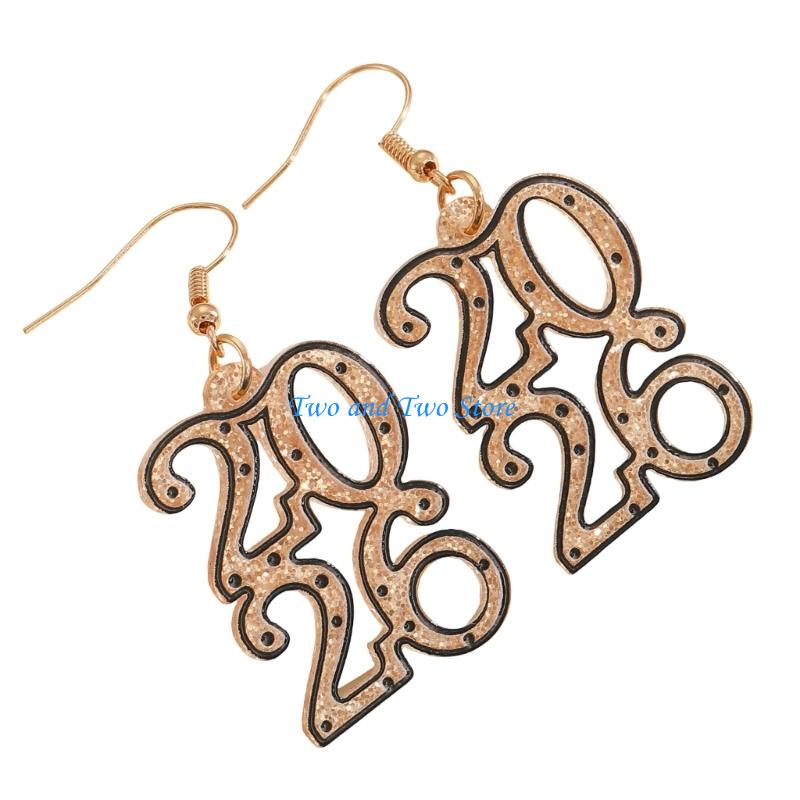 HX6F Creative 2026 Theme Earrings Acrylic Texture Geometric Earrings Ear Jewelry Suitable for Elegant Women Daily Wear